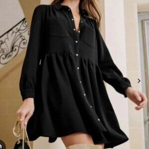 Sezane Black Midi Dress